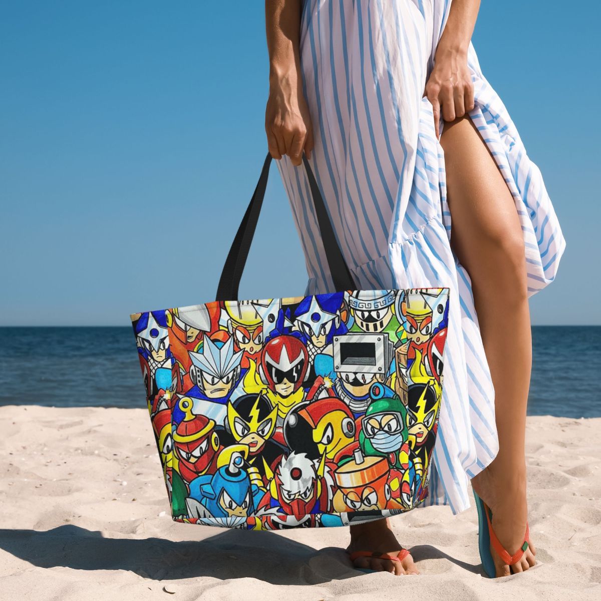 Yoga Fitness Video - Borsa tote da spiaggia Mega Man