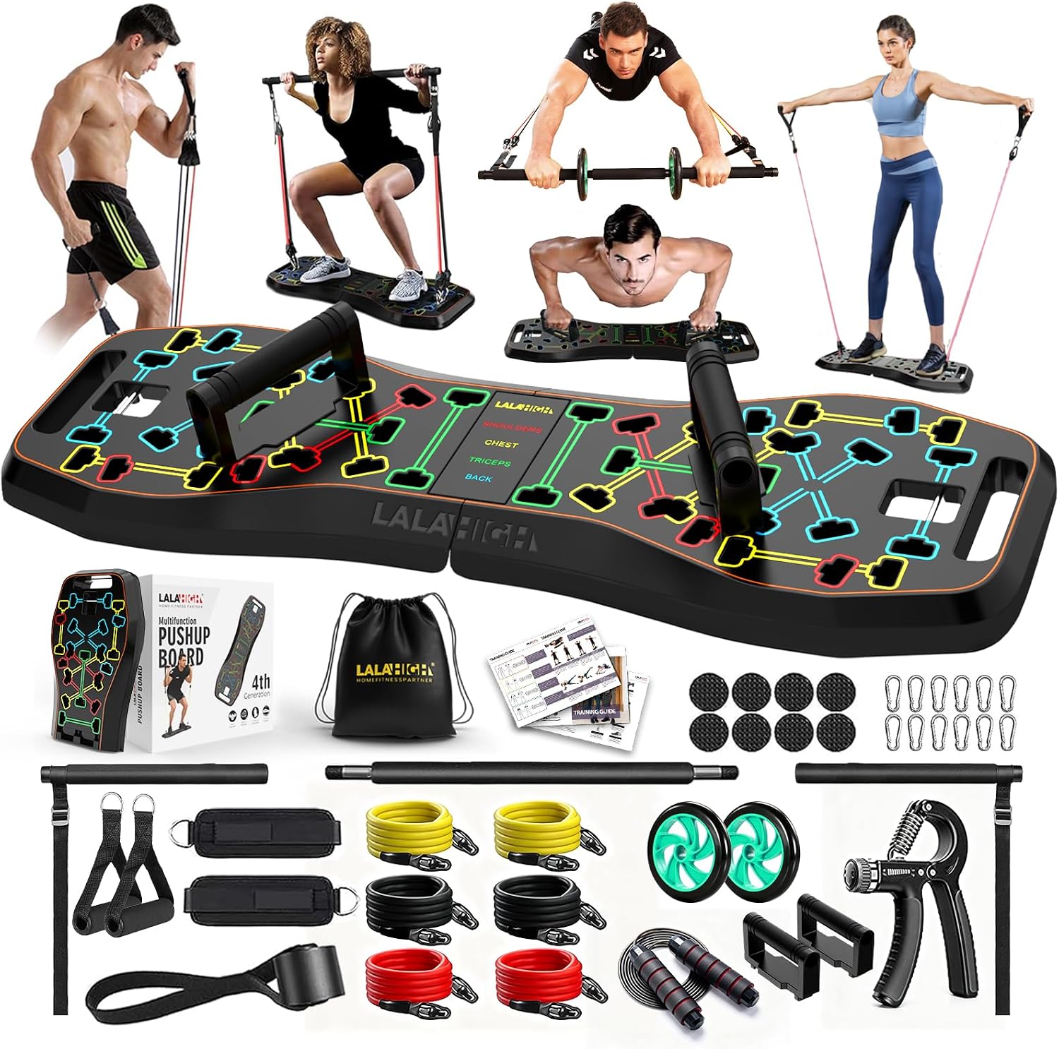 Push Up Board - LALAHIGH Push Up Board, Attrezzatura da
