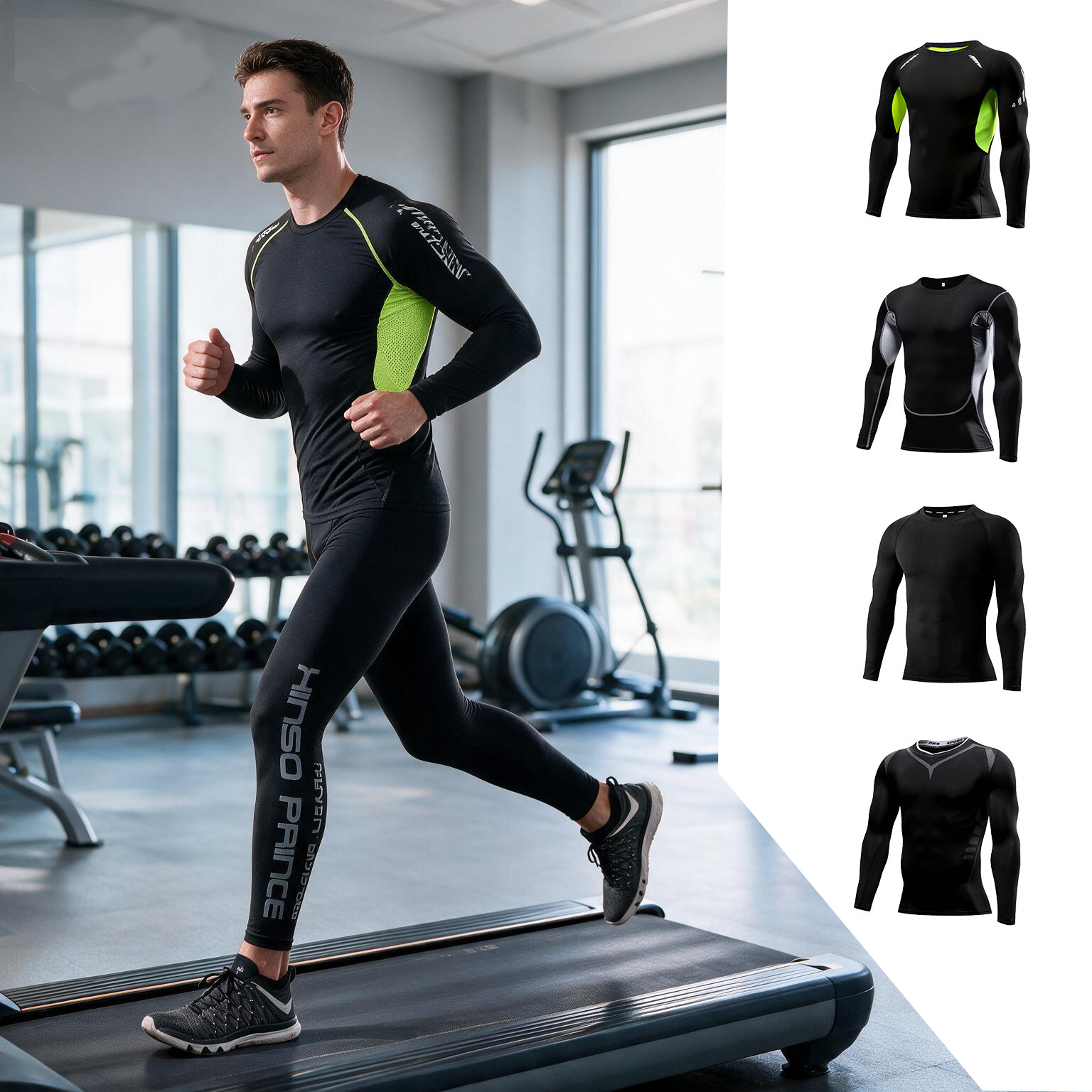 Yoga Y Fitness - Completo Sportivo a Compressione per Uomo