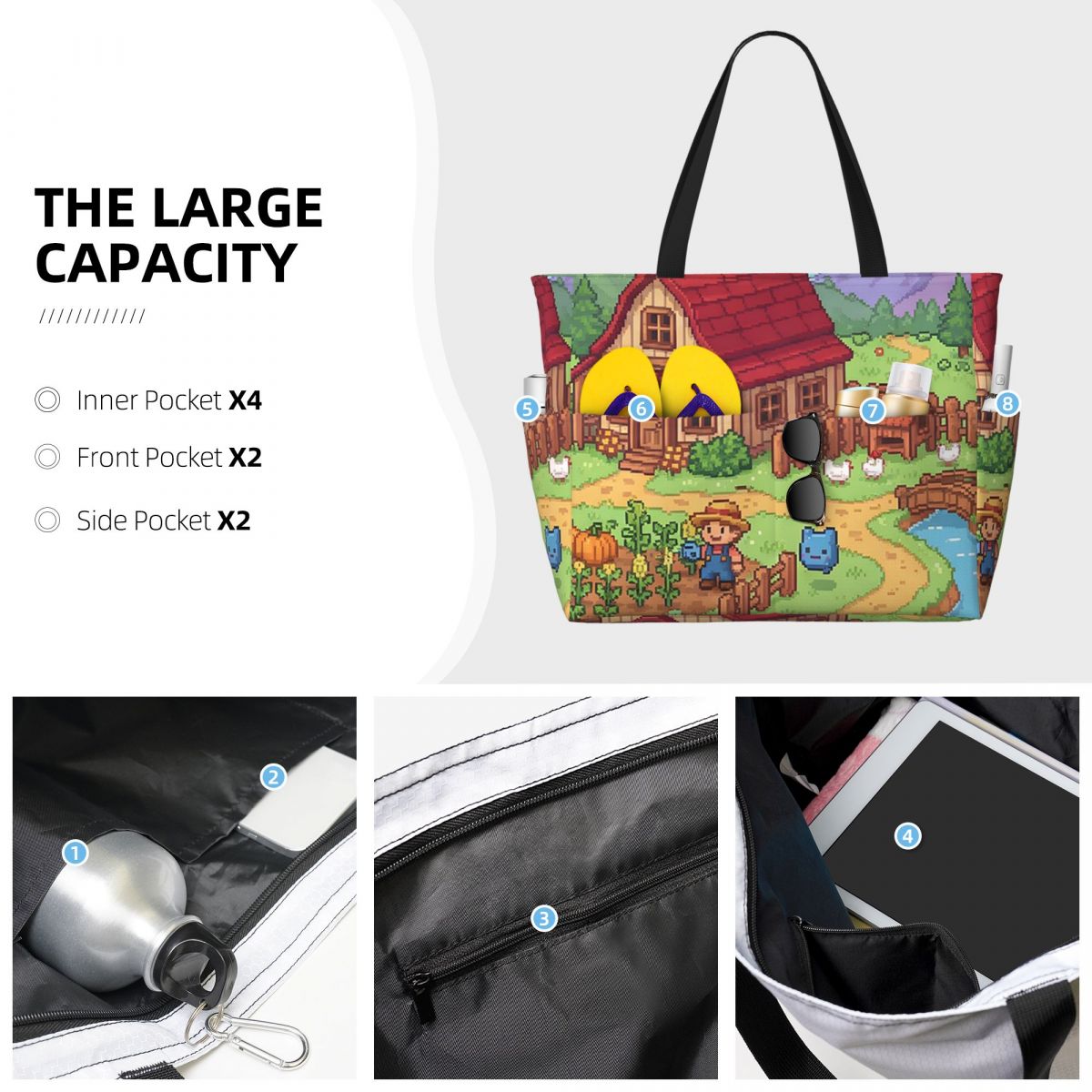 Borsa tote da spiaggia Stardew - Yoga Fitness Video recensione e prezzo