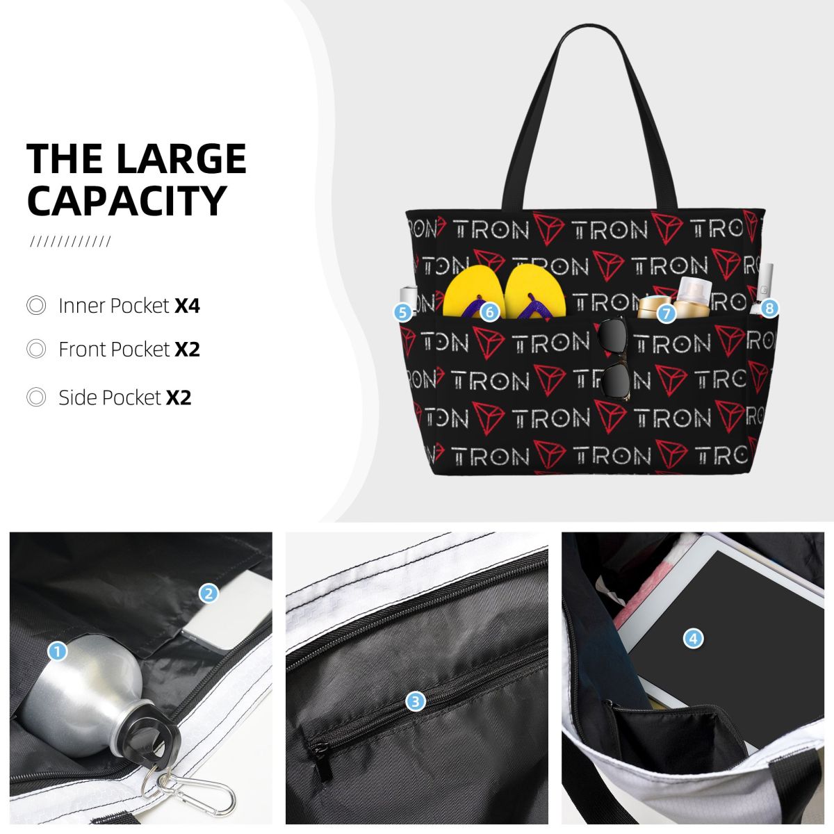Borsa tote da spiaggia con log - Yoga Fitness Trx recensione e prezzo