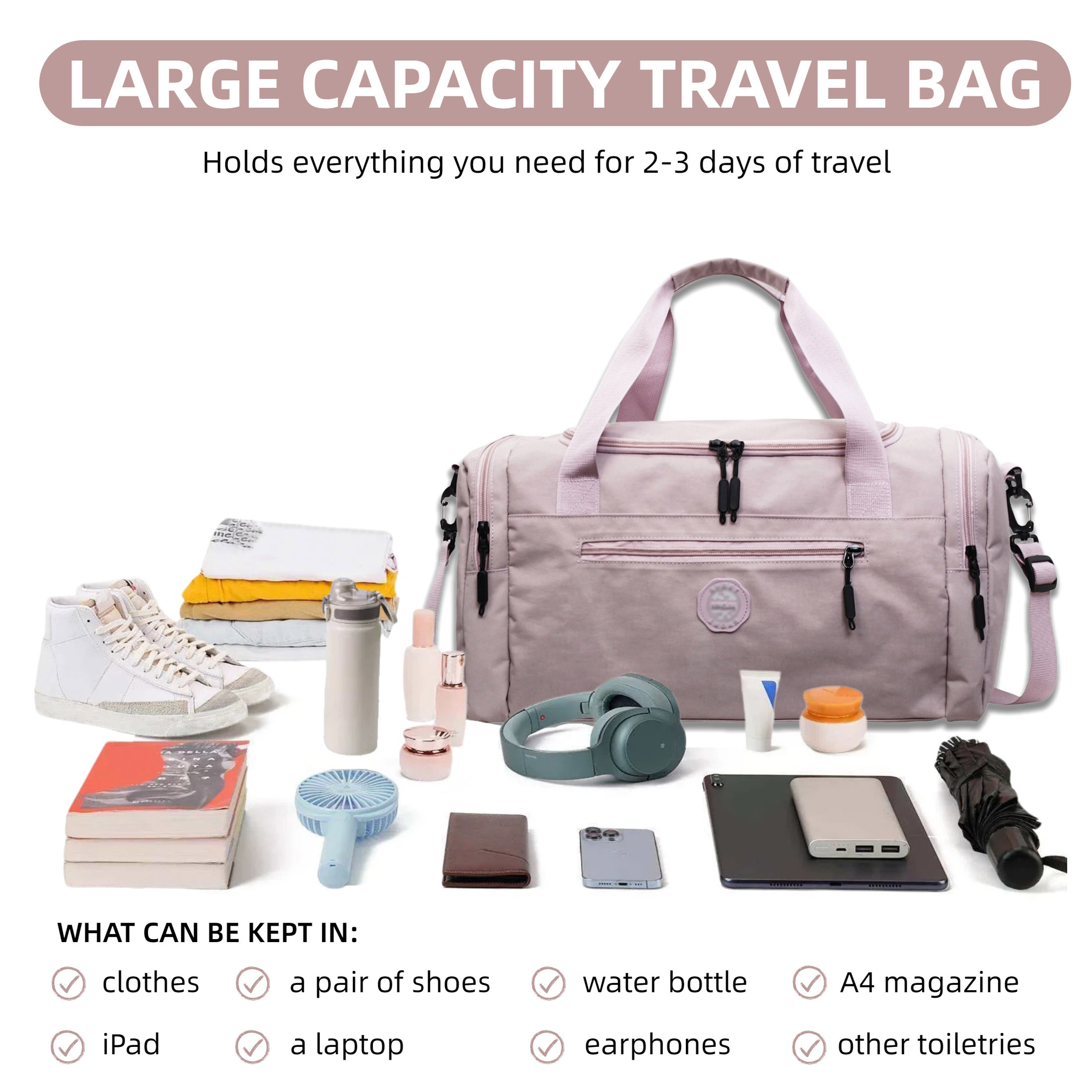 Borsa da weekend di grande cap - Yoga Fitness Bag recensione e prezzo